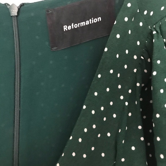 Reformation green polkadot dress - Picture 3 of 3